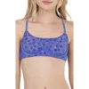 Honeydew Serina Flock Embroidered Mesh Underwire Bra In Cerulean