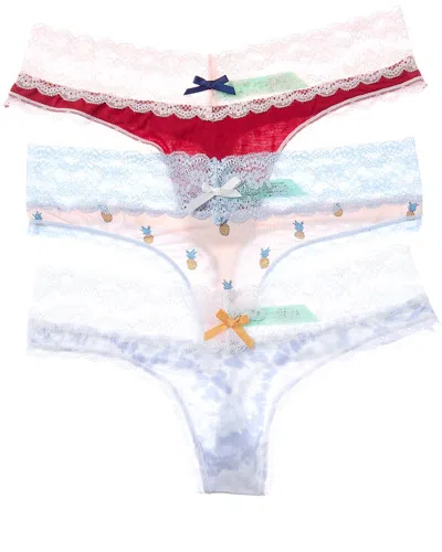 Honeydew Set Of 3 Ahna Thong In Multi