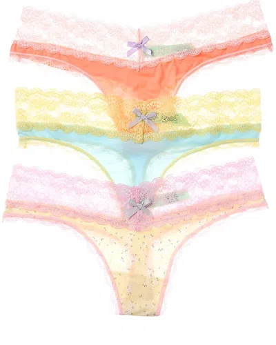 Honeydew Set Of 3 Ahna Thong In Multi