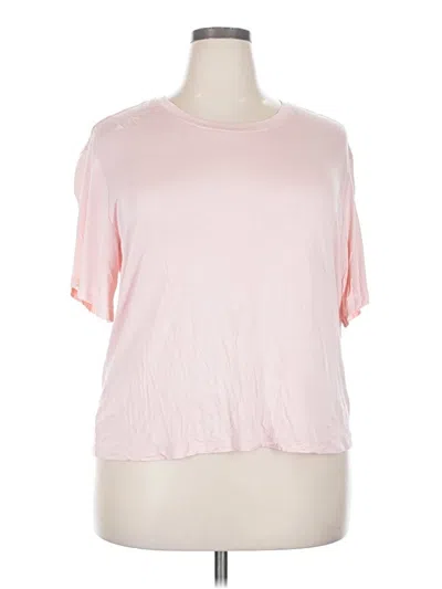 Pre-owned Honeydew Short Sleeve Top Pink Crew Neck Tops