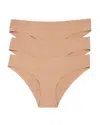 Honeydew Skinz Hipsters, Set Of 3 In Nude/nude/nude