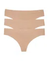 Honeydew Skinz Thongs, Set Of 3 In Nude/nude/nude