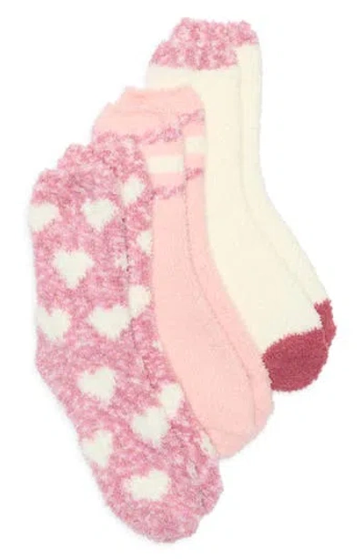 Honeydew Snuggle Love Assorted 3-pack Crew Socks In Pink