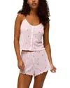 Honeydew Somewhere Sunny Cami Shortie Set In Pink Salt Palms