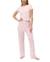 Honeydew Somewhere Sunny Tee Pant Set In Pink Salt Palms