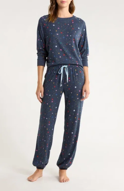 Honeydew Star Seeker Brushed Jersey Pajamas In Blue