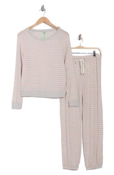 Honeydew Star Seeker Brushed Jersey Pajamas In Grey Stripe
