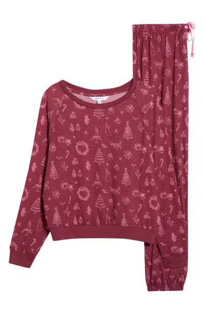 Honeydew Star Seeker Brushed Jersey Pajamas In Red