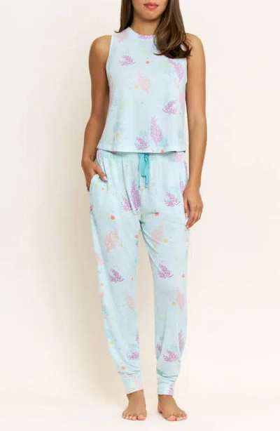 Honeydew Star Seeker Brushed Jersey Tank & Pant Pajamas In Blue