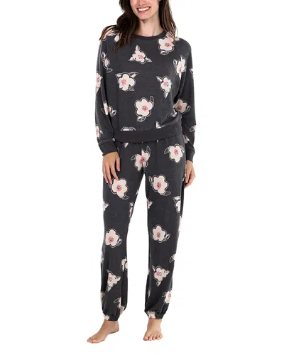 Honeydew Star Seeker Lounge Set In Black Magnolias