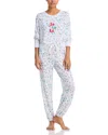 Honeydew Star Seeker Brushed Jersey Pajamas In White Skis