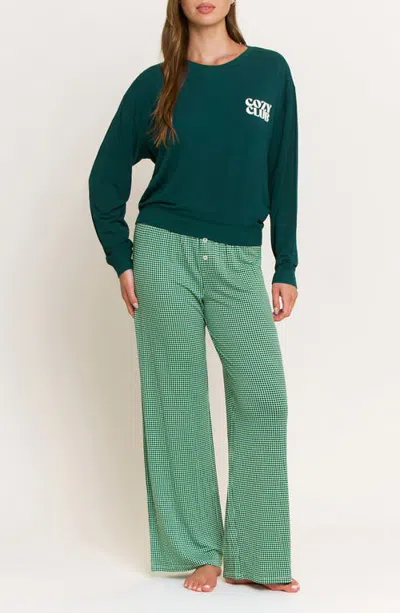 Honeydew Sugar Sweetheart Pajamas In Green