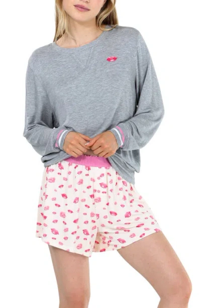 Honeydew Sugar Sweetheart Short Pajamas In Beso Lips
