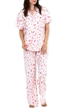 Honeydew Sunday Rest Printed Pajama Set In Beso Lips