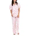 Honeydew Sunday Rest Printed Pajama Set In Beso Lips