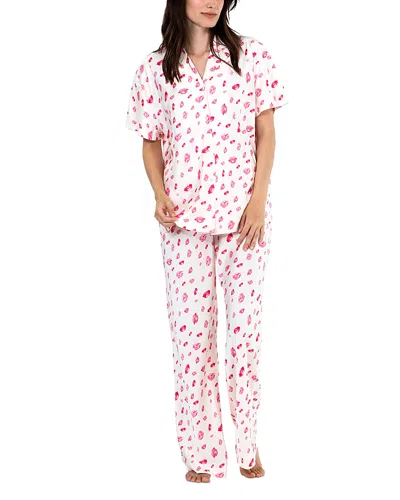 Honeydew Sunday Rest Printed Pajama Set In Beso Lips