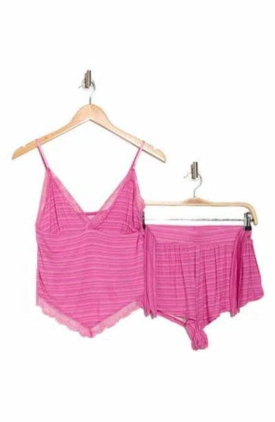 Honeydew Sunset & Chill Camisole & Shorts Pajamas In Pink