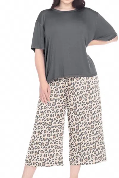 Honeydew Super Soft Fleece 2 Piece Top & Pajama Set In Crescent Leopard In Multi