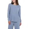 Honeydew Under The Stars Waffle Knit Pajama Top In Blue Stone