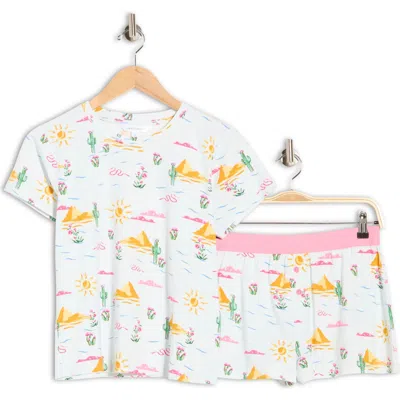 Honeydew Vibe Check Cotton Blend Top & Shorts Pajamas In White