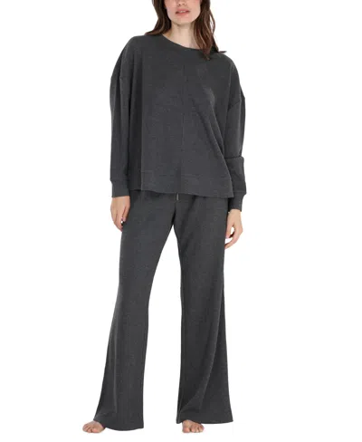 HONEYDEW WOMEN'S 2-PC. LONG-SLEEVE WAFFLE-KNIT LOUNGE SET