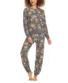 Honeydew Women's Printed Brushed Jersey Lounge Set In Charcoal Bananas