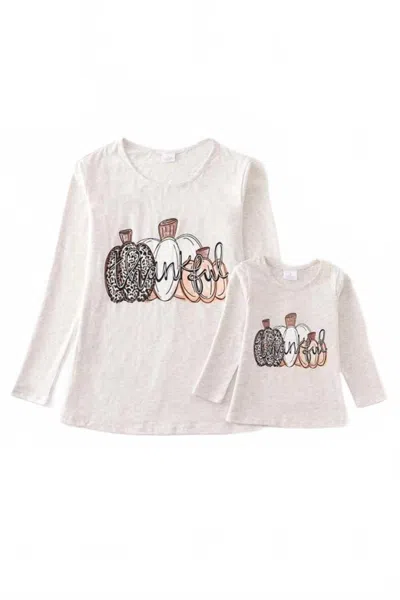 Honeydew Women's Thankful Pumpkin Top Mommy & Me "mommy" In Grey In Gray