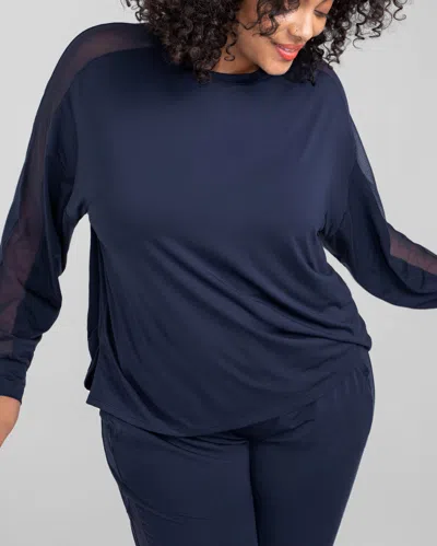 Honeylove Blisswear Long Sleeve Top In Blue
