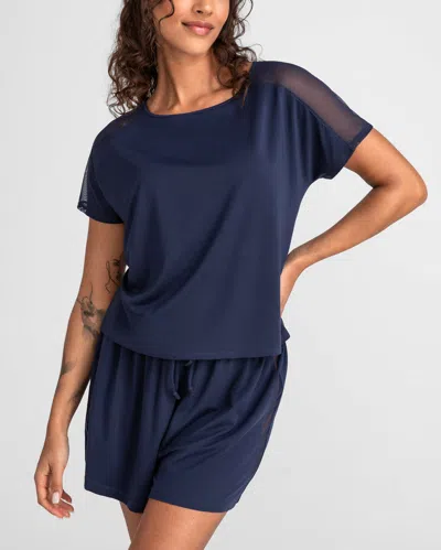 Honeylove Blisswear Short Sleeve Top In Blue