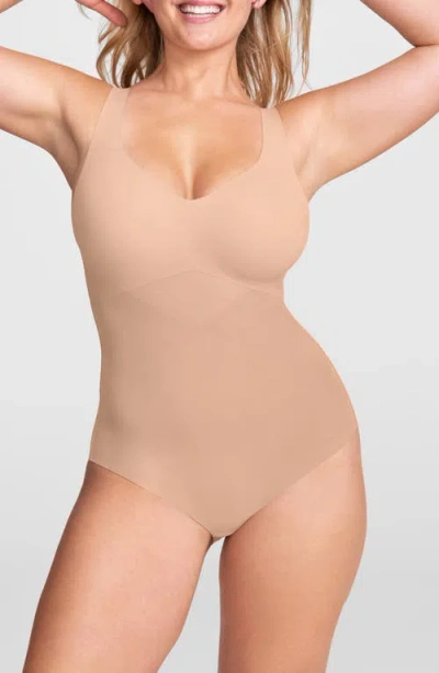 Honeylove Liftwear Tank Bodysuit In Sand