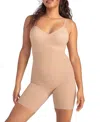Honeylove Superpower Mid Thigh Bodysuit In Sand