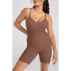 Honeylove Superpower Mid Thigh Bodysuit In Brown