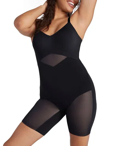 Honeylove Superpower Mid-thigh Bodysuit In Black