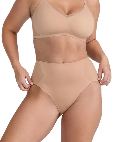 Honeylove Women's Bonded Tummy Panel Shapewear Briefs, Regular And Plus Size In Brown