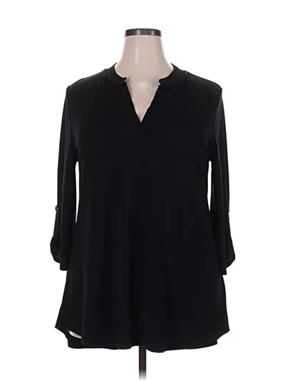 Pre-owned Honeyme 3/4 Sleeve Blouse In Black