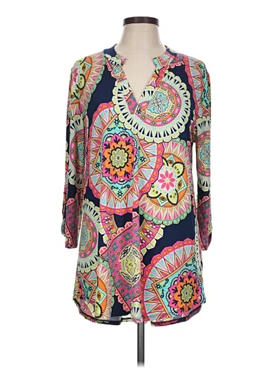 Pre-owned Honeyme 3/4 Sleeve Blouse In Blue