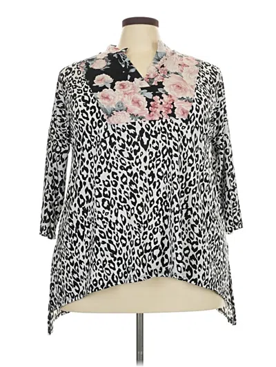 Pre-owned Honeyme 3/4 Sleeve Blouse In Ivory
