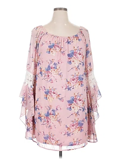 Pre-owned Honeyme 3/4 Sleeve Blouse In Pink