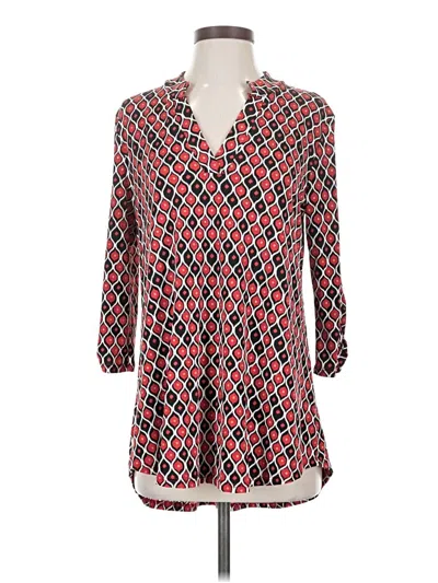 Pre-owned Honeyme 3/4 Sleeve Blouse In Red