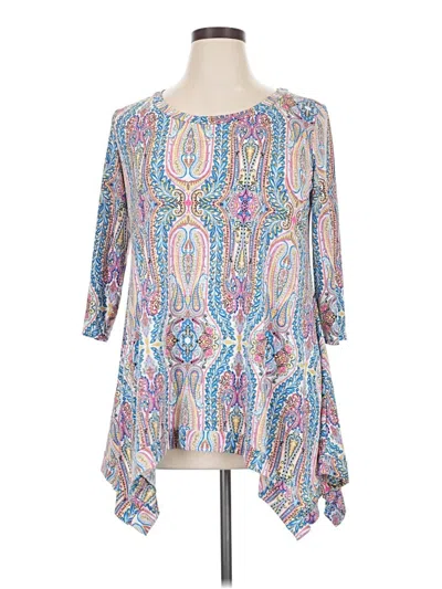Pre-owned Honeyme 3/4 Sleeve T-shirt In Blue