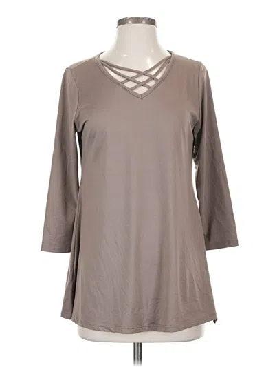 Pre-owned Honeyme 3/4 Sleeve T-shirt In Gray