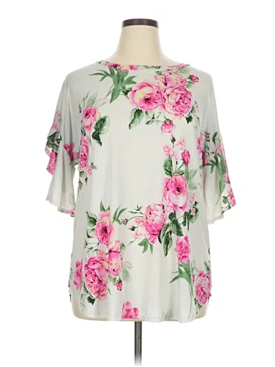 Pre-owned Honeyme 3/4 Sleeve T-shirt In White