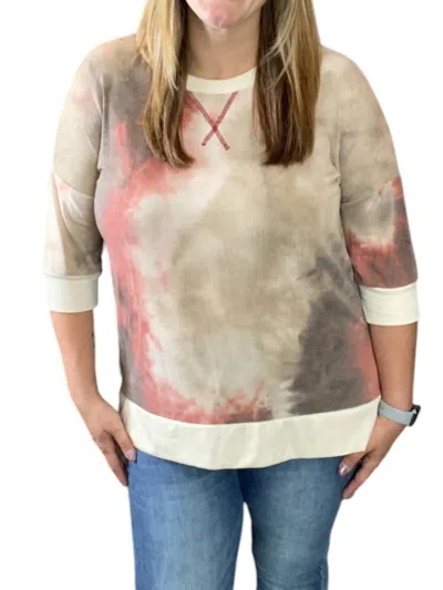 Honeyme Acid Wash Weekender Tee In Taupe In Grey