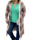 Honeyme Aztec Hooded Cardigan In Purple In Purple