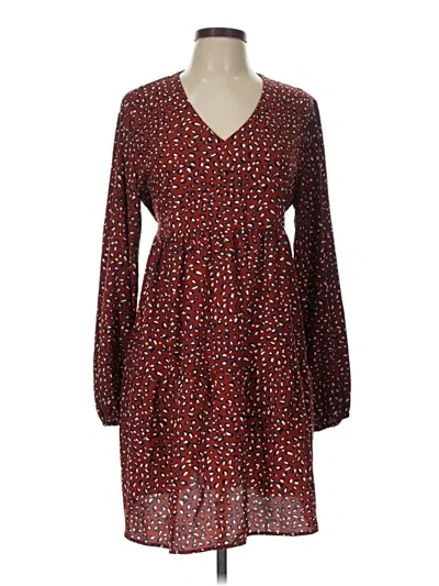 Pre-owned Honeyme Casual Dress In Burgundy