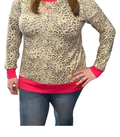 Honeyme Cheetah Weekender Top In Multi Color In Green