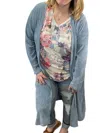Honeyme Chenille Duster In Denim Blue In Multi