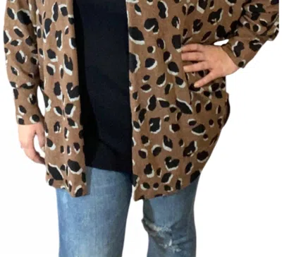 Honeyme Cocoon Sweater In Mocha/black In Multi