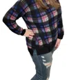 Honeyme Colorful Plaid Weekender Tee In Navy Multi In Multi