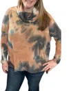 Honeyme Cowlneck Sweater In Charcoal/rust In Multi